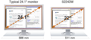 24.1" of Screen Space Packed into 22"